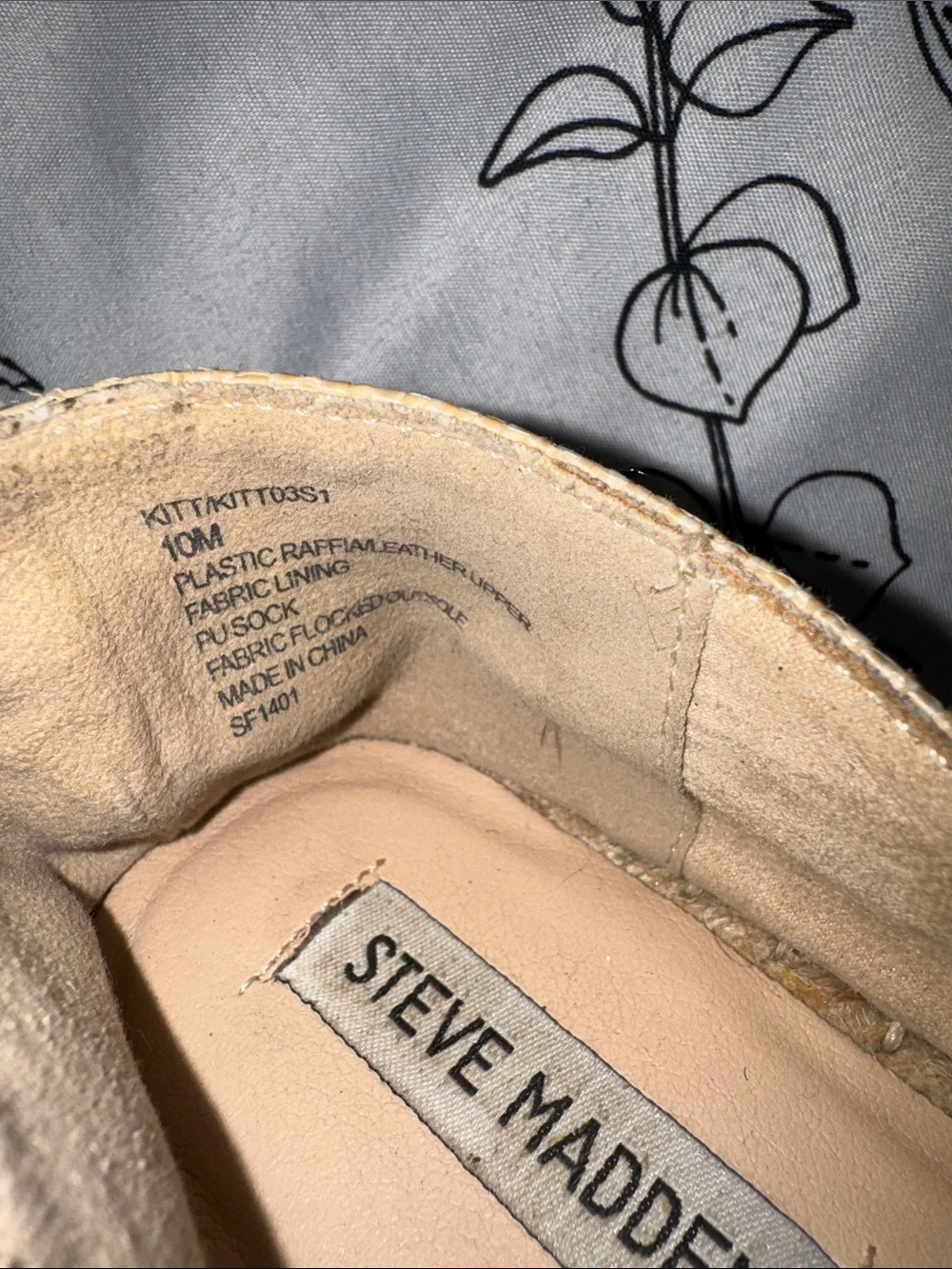Steve Madden Tan Raffia Slip-On Espadrilles